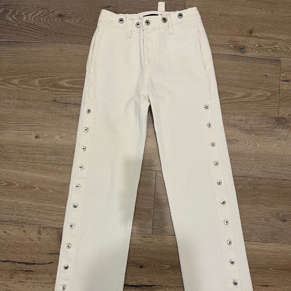 Levis White Button Down Pants